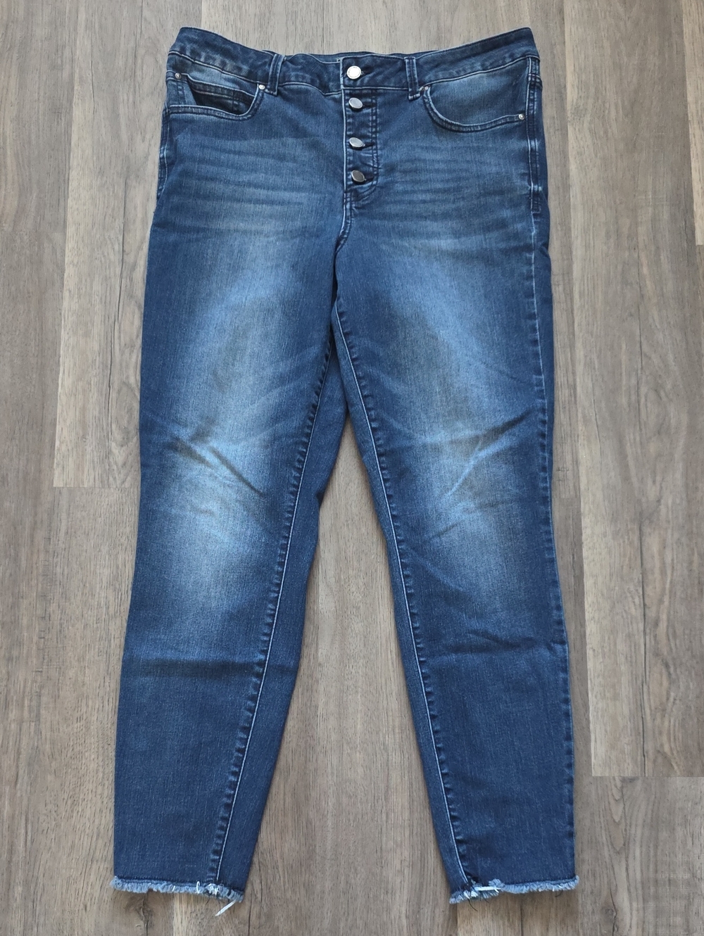 Maurices Women's Dark Blue Skinny Jeans with Button-Fly 16